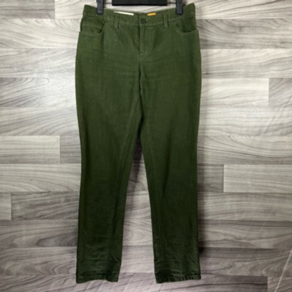 Pilcro & The Letterpress Womens Straight Leg Jeans Green Pockets‎ Medium Wash 27